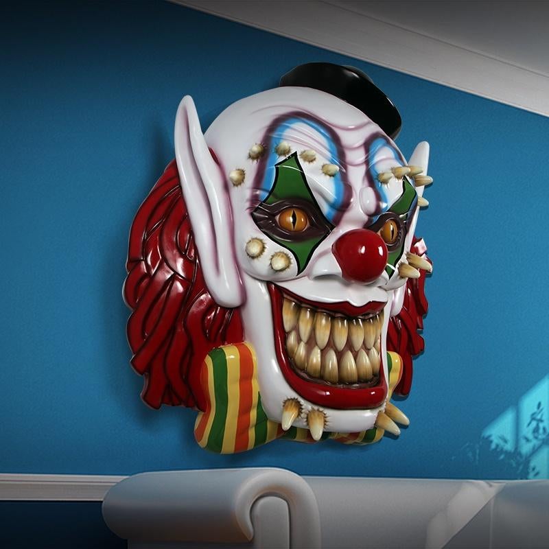 Scary Clown Mask Wall Decor hoogte 152 cm, Ophalen, HorecaBeelden, Nieuw, HorecaBeelden