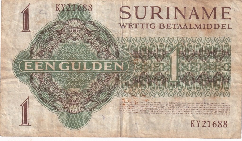 Suriname 1 gulden 1-11-1974, Verzenden, Zuid-Amerika, Los biljet