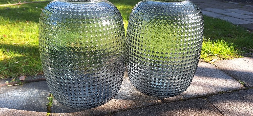 Glazen bloempot, Ophalen, Blauw, Minder dan 50 cm, Glas