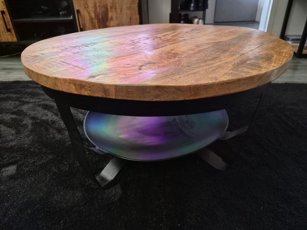 Mangohout salontafel, 100 tot 150 cm, Zo goed als nieuw, Minder dan 50 cm, Rechthoekig