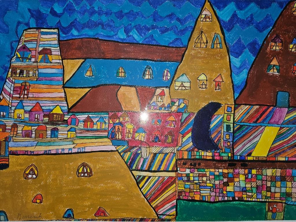 Herman Berserik  Stadje, Antiek en Kunst, Kunst | Schilderijen | Klassiek, Ophalen