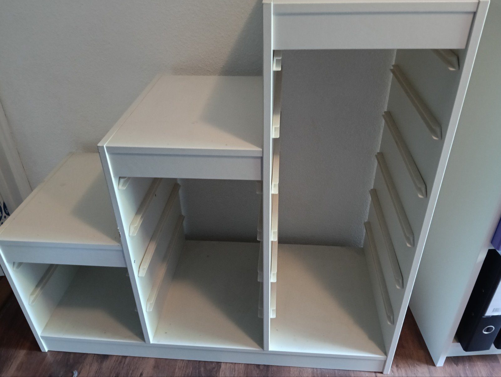 Ikea Trofast trappenkast met zwarte en witte bakken, Ophalen, Gebruikt