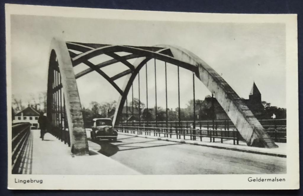 Geldermalsen, Lingebrug., Ophalen of Verzenden, 1940 tot 1960, Ongelopen, Gelderland