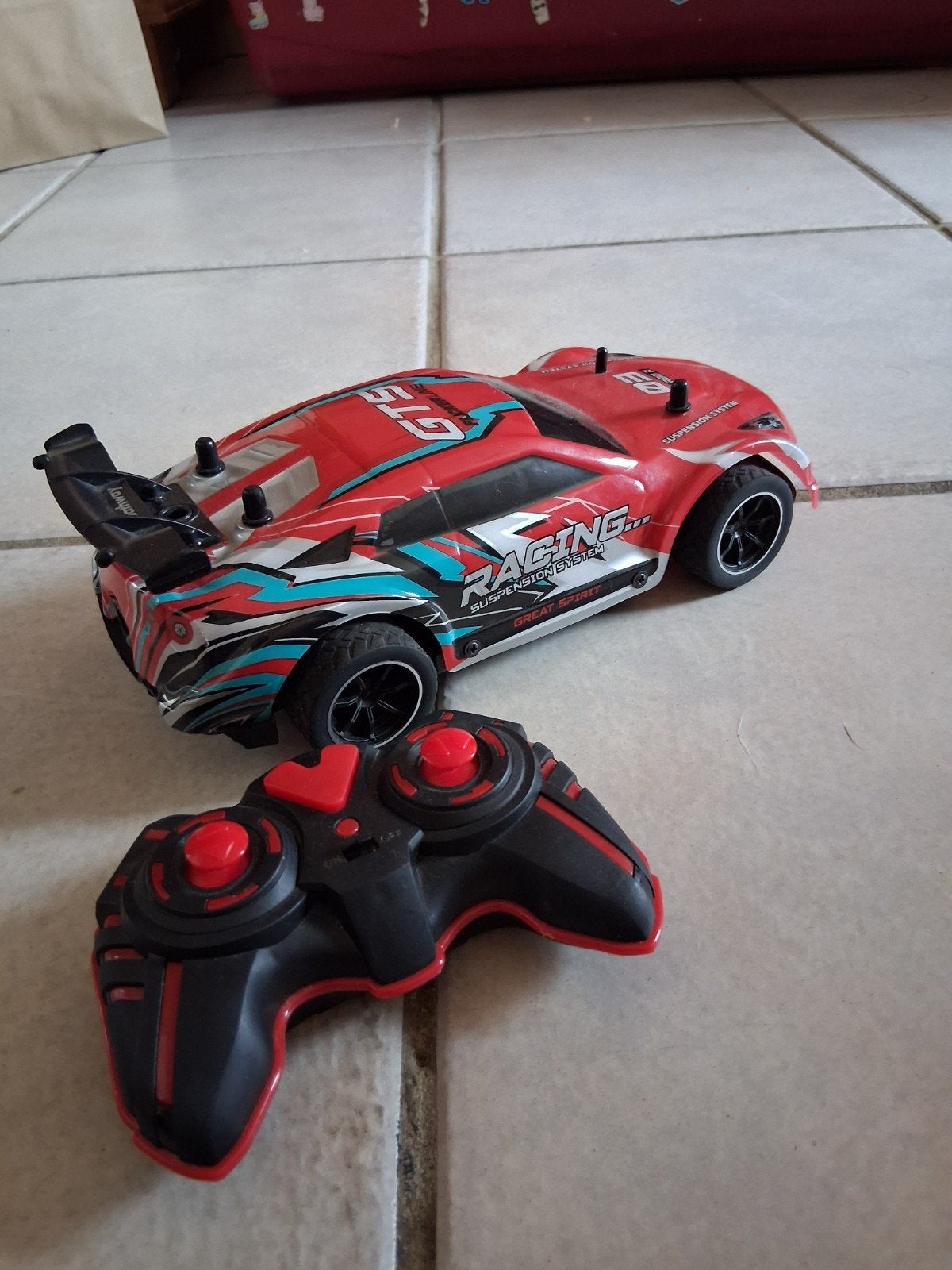 RC Auto met Afstandsbediening - Rood Racing Model, Hobby en Vrije tijd, Elektro, Gebruikt, Ophalen of Verzenden, Auto onroad
