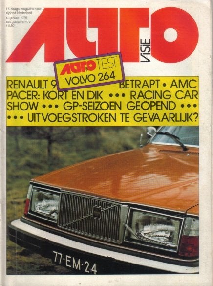 Autovisie 2 1975 : Volvo 264 E GL - AMC Pacer - Skoda Coupe, Ophalen of Verzenden, Gelezen, Algemeen