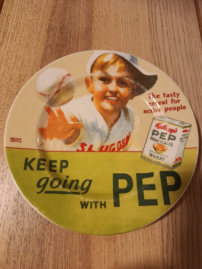 Vintage Kellogg's Pep bord - Honkbal thema, Ophalen of Verzenden, Gebruikt, Gebruiksvoorwerp