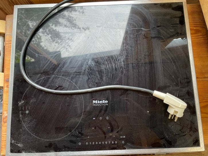 Miele KM 6304 Inductie Kookplaat 3 Fase, Witgoed en Apparatuur, Kookplaten, Ophalen, Gebruikt, 4 kookzones, Inbouw