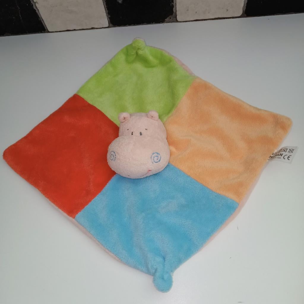 Zeeman nijlpaard kroeldoek rammelaar., Overige merken, Overige typen, Ophalen of Verzenden, Zo goed als nieuw