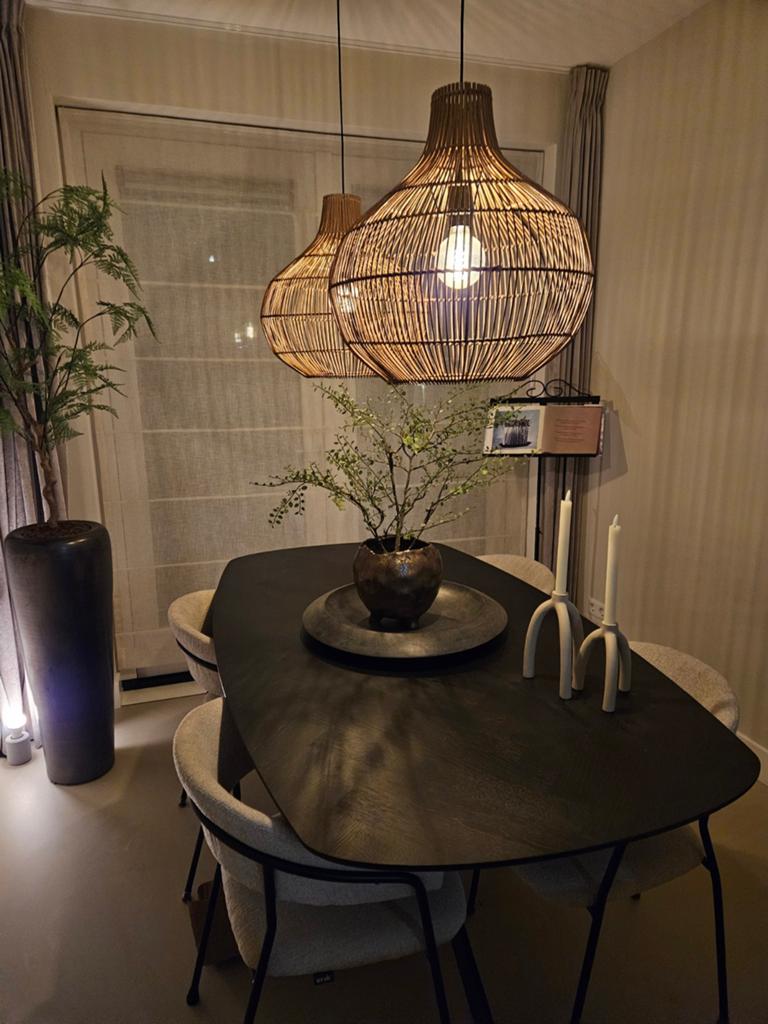 Deens ovale eettafel 180x100 cm zwart visgraat, Ophalen, Gebruikt, 50 tot 100 cm, Deens design, Modern, Industrieel
