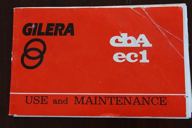 Gilera CBA EC1 moped use and maintenance, Ophalen of Verzenden, Gebruikt