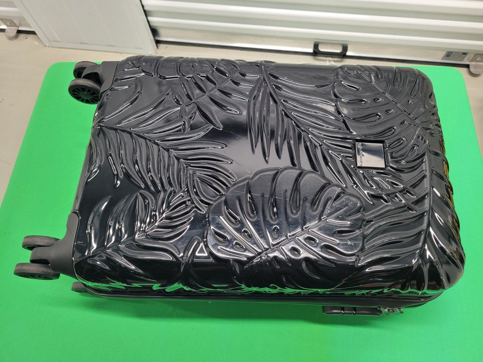 Zwarte Spilbergen koffer met bladmotief voor handbagage, .., 40 tot 60 cm, Spilbergen, Zwart