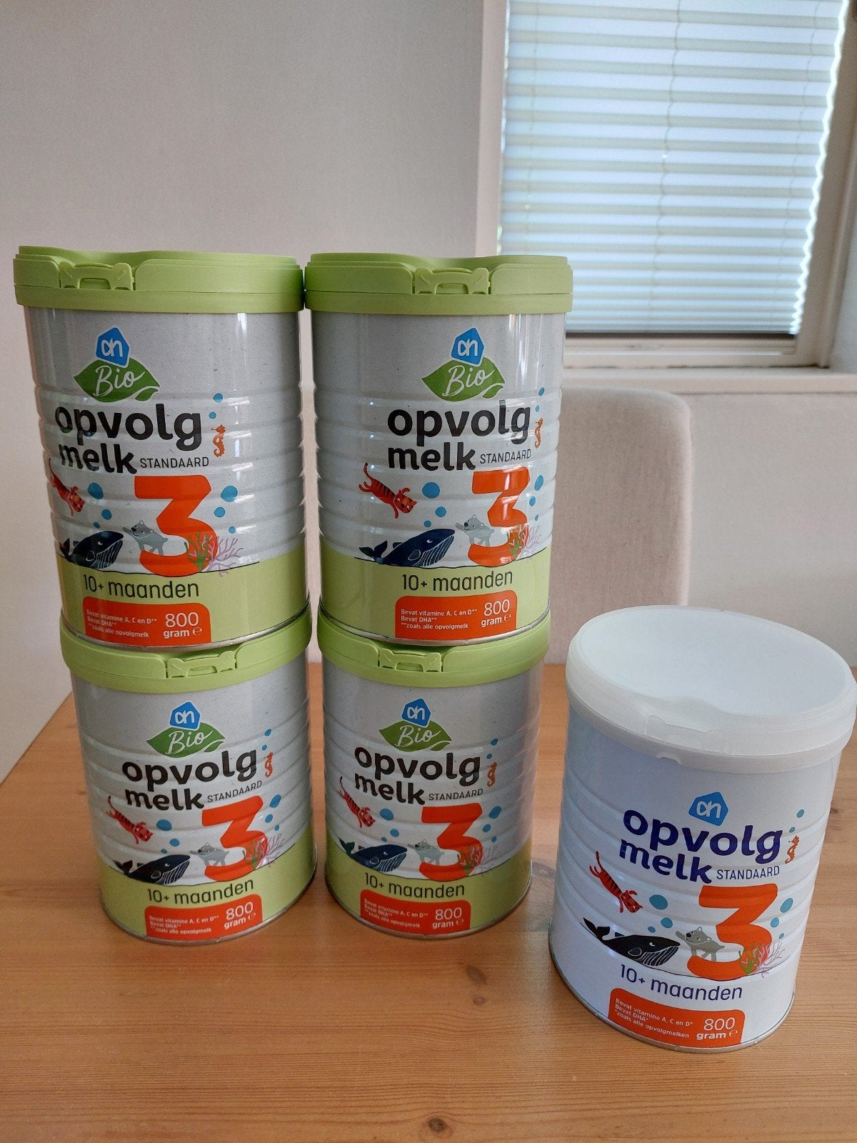3 potten AH Bio Opvolgmelk (Standaard 3) en 1 pot (geen bio), Ophalen, Nieuw, Overige typen