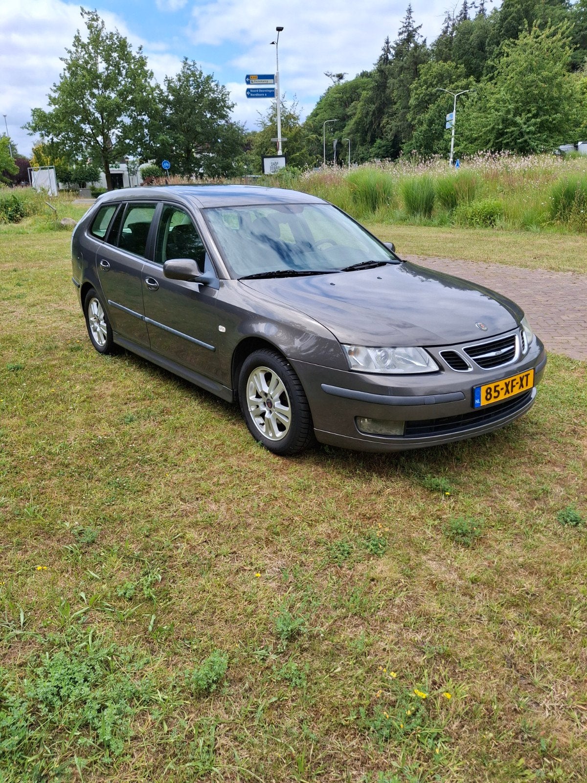 Saab 9-3 1.8 T Sport Estate 2007 Grijs, 1998 cc, 4 cilinders, 1435 kg, Leder en Stof