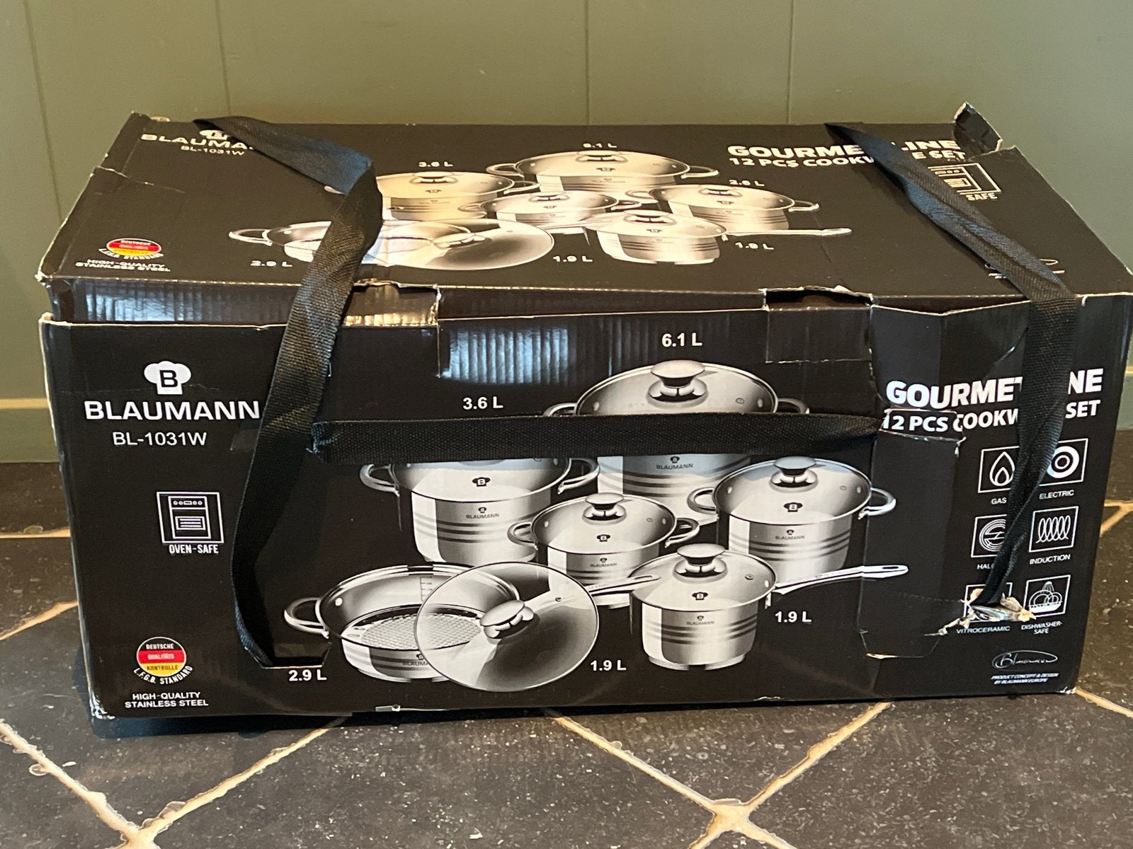 Blaumann Gourmet Line 12-delige pannenset BL-1031W, Nieuw, Pannenset, Ophalen of Verzenden, Rvs