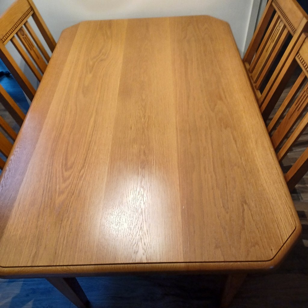 Keukentafel met stoelen, Ophalen, 100 tot 150 cm, Eikenhout, 50 tot 100 cm
