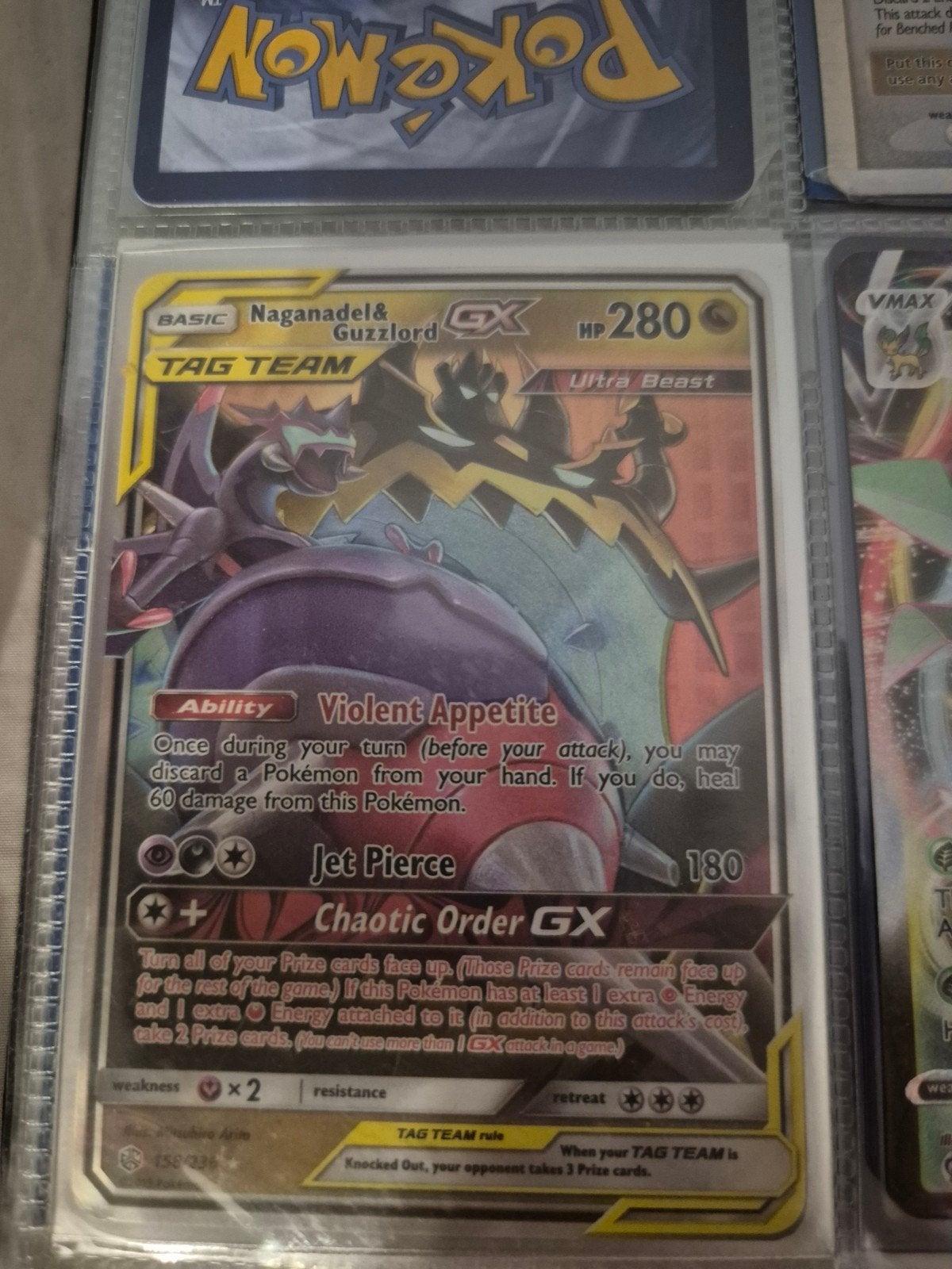 Naganadel & Guzzlord GX TAG TEAM Pokémon Kaart, Ophalen of Verzenden, Zo goed als nieuw, Losse kaart