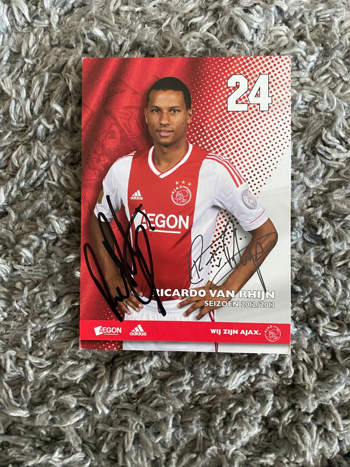 Ajax Spelerskaart Ricardo van Rhijn - Originele Handtekening, Ophalen of Verzenden, Zo goed als nieuw, Ajax, Spelerskaart