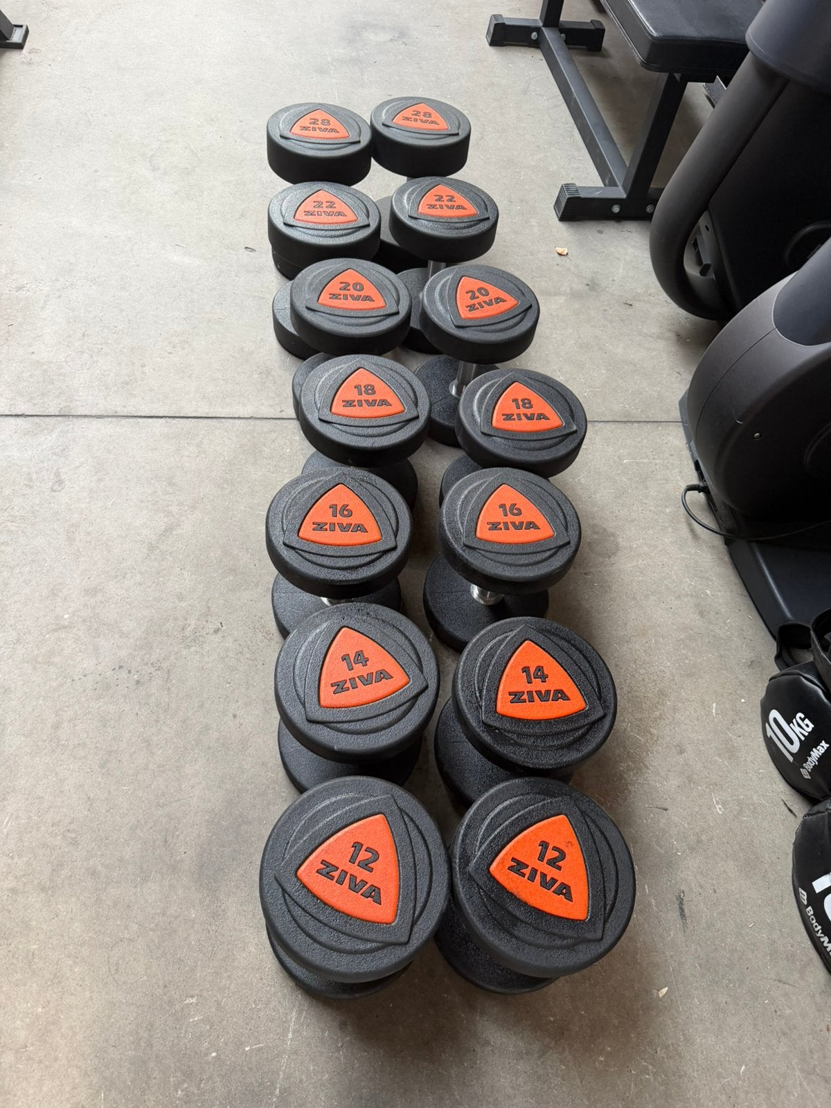 Ziva Rubberen Pu Dumbells 12kg t/m 28kg, Sport en Fitness, Ophalen, Zo goed als nieuw, Dumbbell