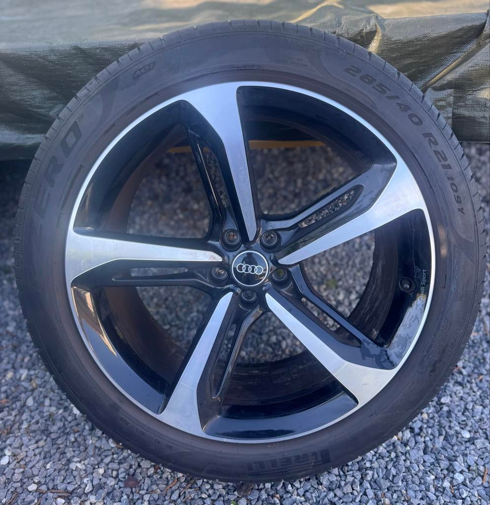 Originele Audi Q7 SQ7 Audi Sport 4M Competition 21 inch, Auto-onderdelen, Banden en Velgen, Ophalen, Gebruikt, 285 mm, Banden en Velgen