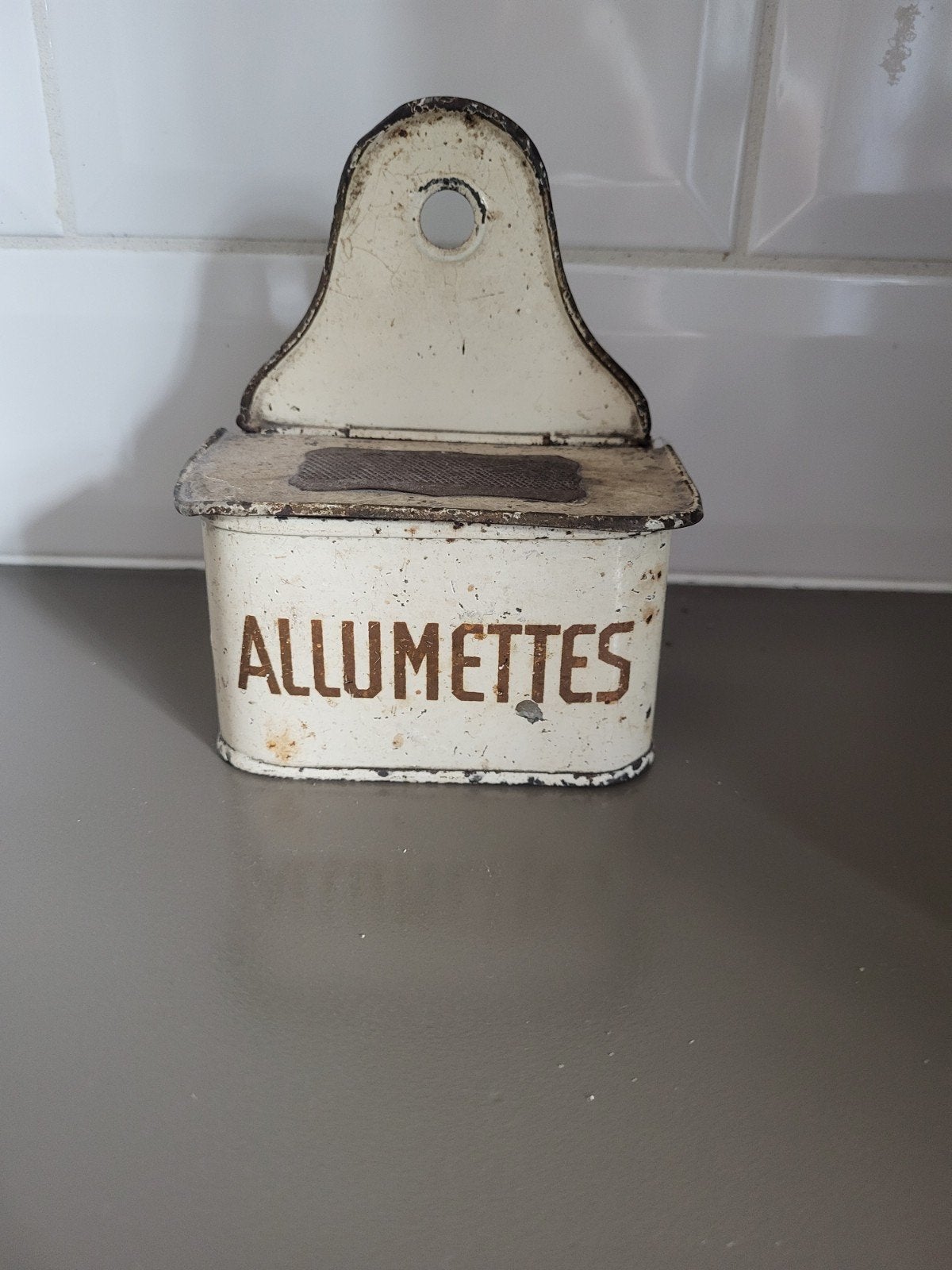 Brocante Luciferdoosje 'Allumettes' - Vintage Emaille, Ophalen of Verzenden