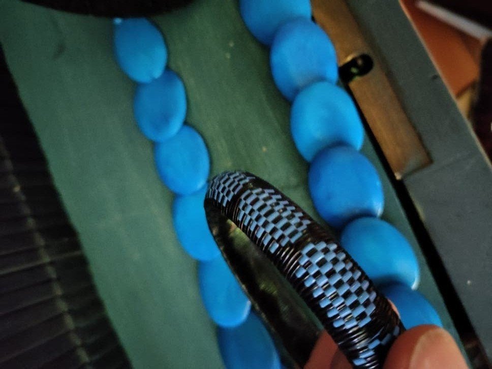 Platte kralen ketting, kobalt blauw, Ophalen of Verzenden, Blauw, Overige materialen