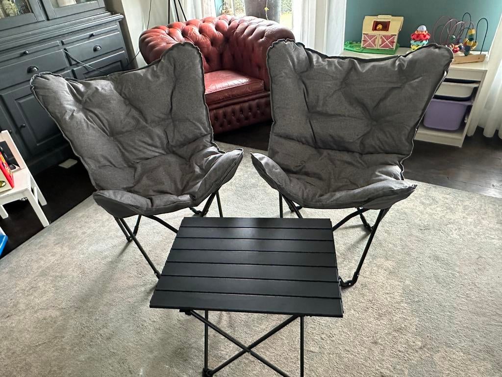 Stoelen set met tafel, Ophalen, Zo goed als nieuw, Campingstoel