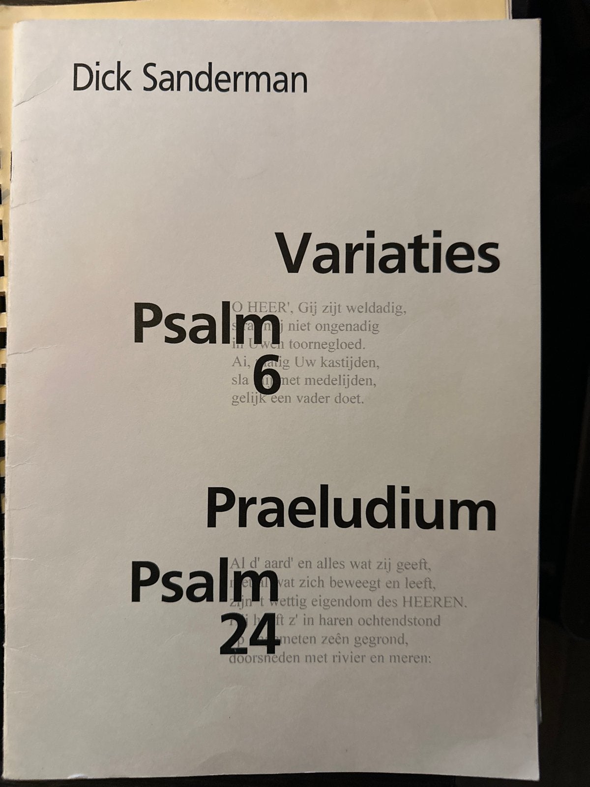 Dick Sanderman - Variaties Psalm 6 & Praeludium Psalm 24, Orgel, Gebruikt, Ophalen of Verzenden, Religie en Gospel