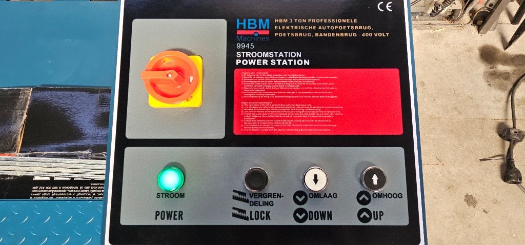 HBM 3 Ton Elektrische Poetsbrug - Bandenbrug 400 volt, Ophalen, Nieuw