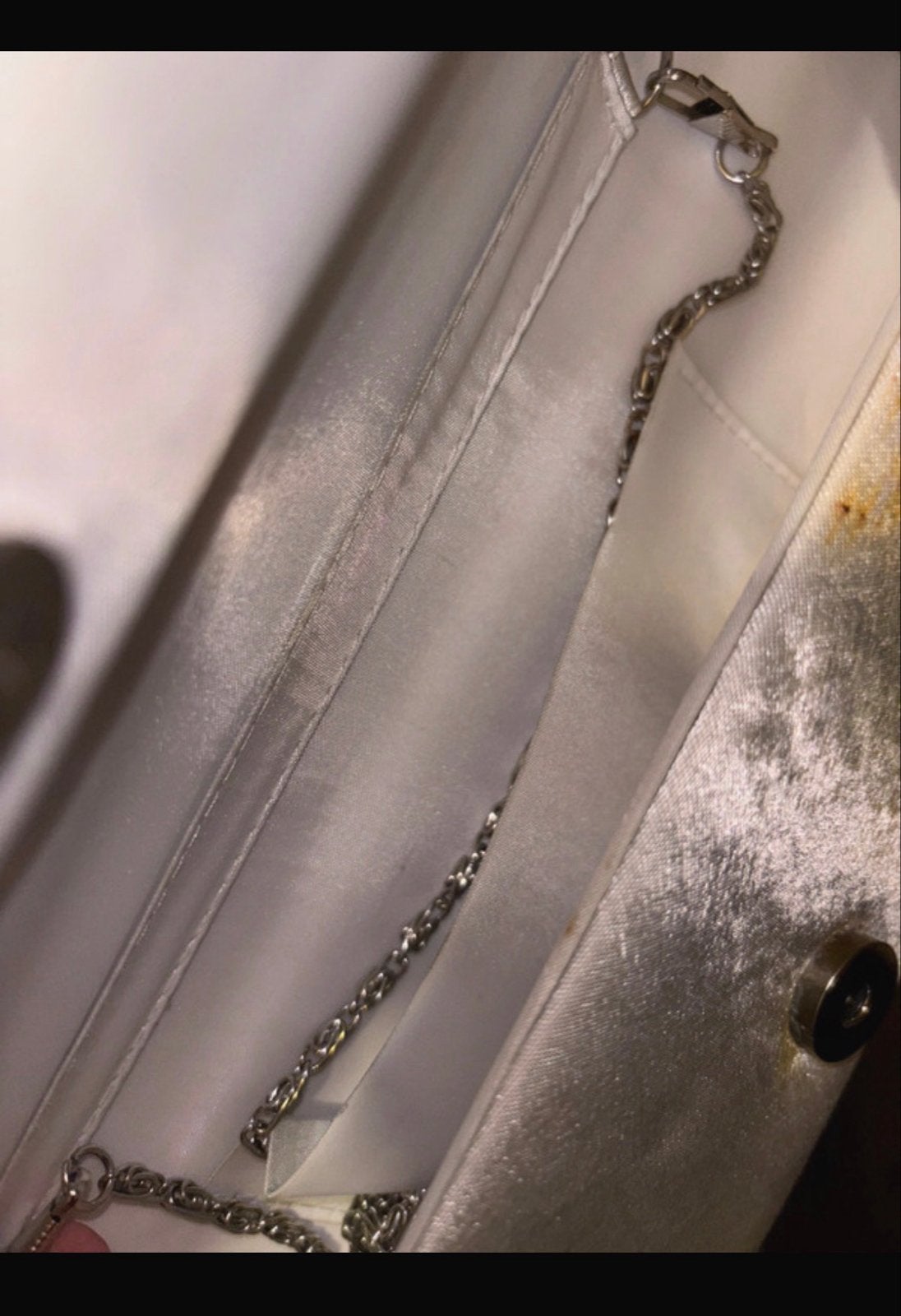 Elegante Witte Avondtas met Strass Sluiting, Ophalen of Verzenden, Gebruikt, Wit, Avondtasje