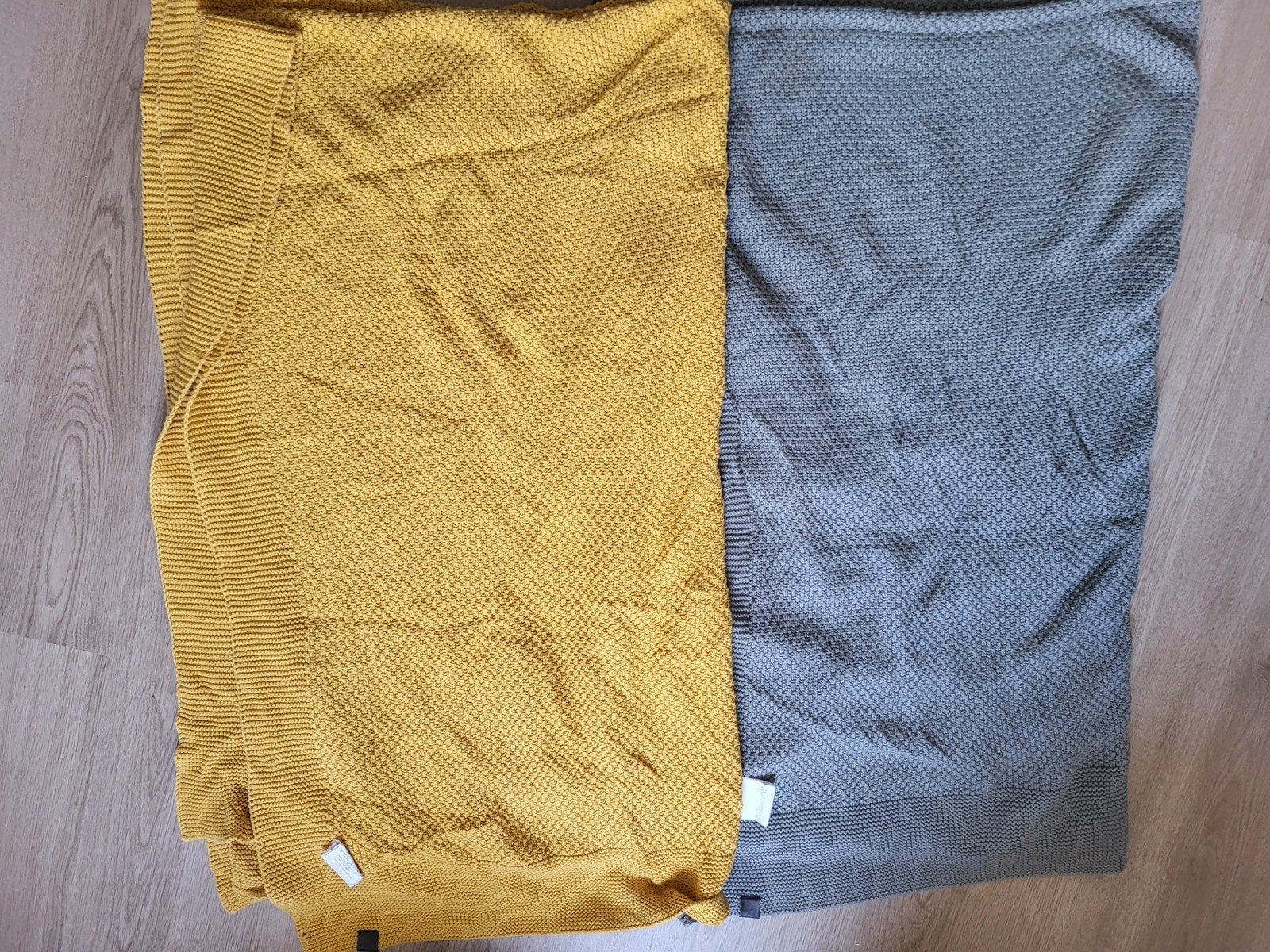 2x Prénatal gebreide babydekens (geel en grijs), Ophalen of Verzenden
