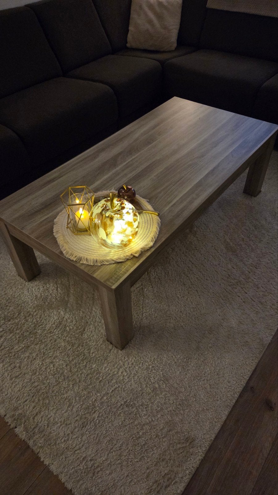 Salontafel houtkleurige rechthoekige tafel, Ophalen, Gebruikt, 50 tot 100 cm, 150 tot 200 cm