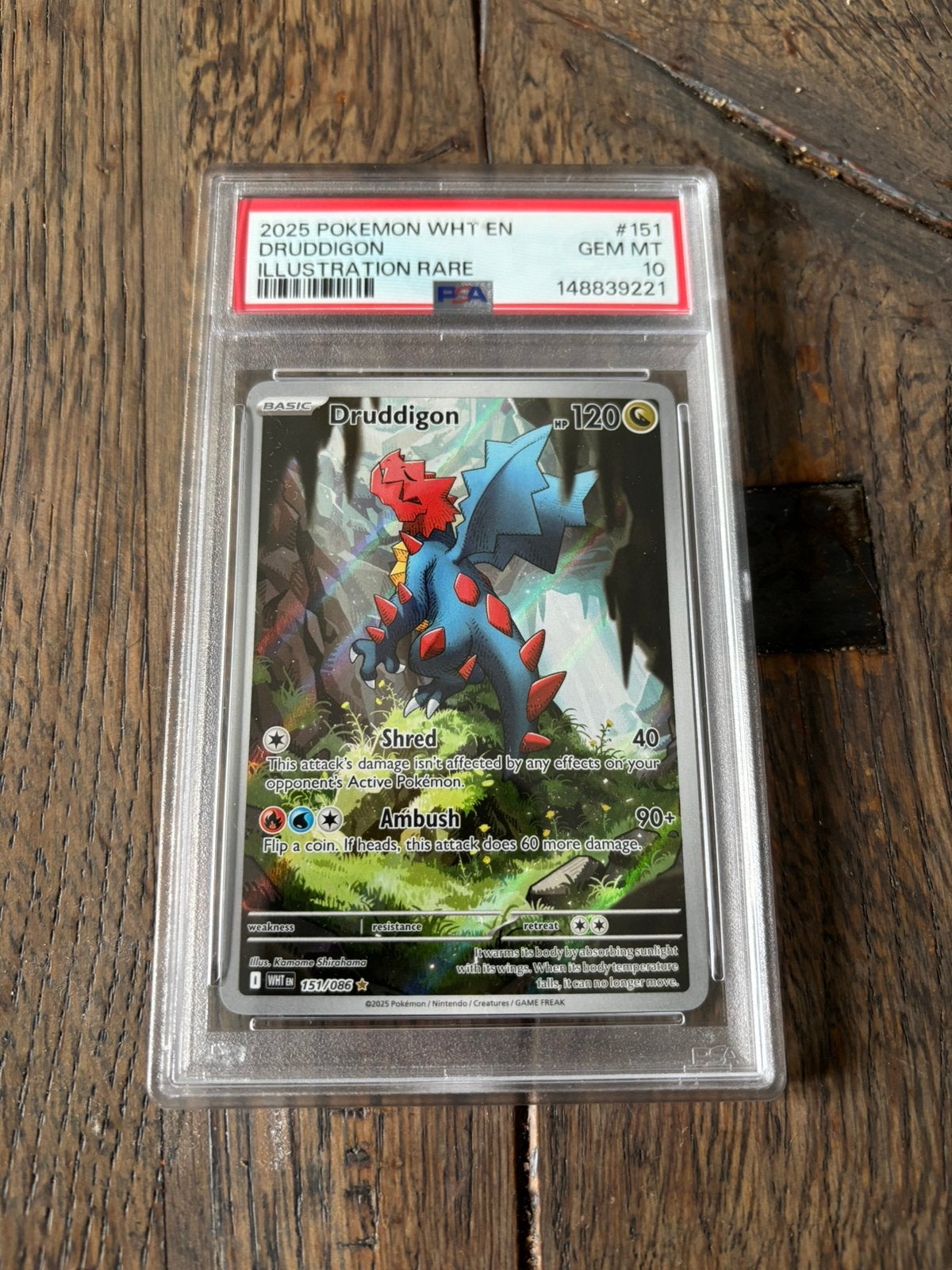 Druddigon WHT #151 - PSA 10, Ophalen, Nieuw, Losse kaart, Foil