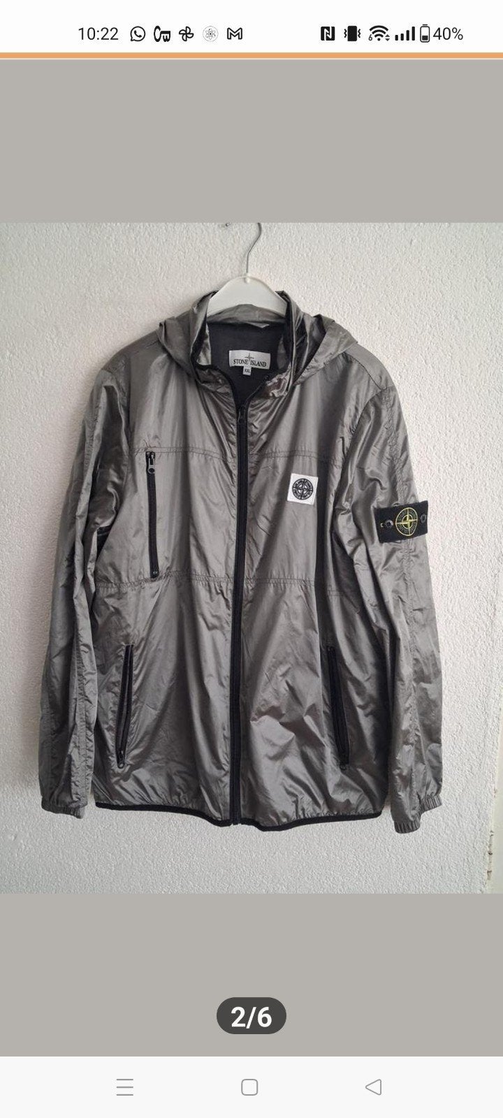 STONE ISLAND METAL NYLON HOODED JASJE ZOMERCOLLECTIE ZGAN, Stone island, Maat 56/58 (XL), Ophalen of Verzenden, Zo goed als nieuw