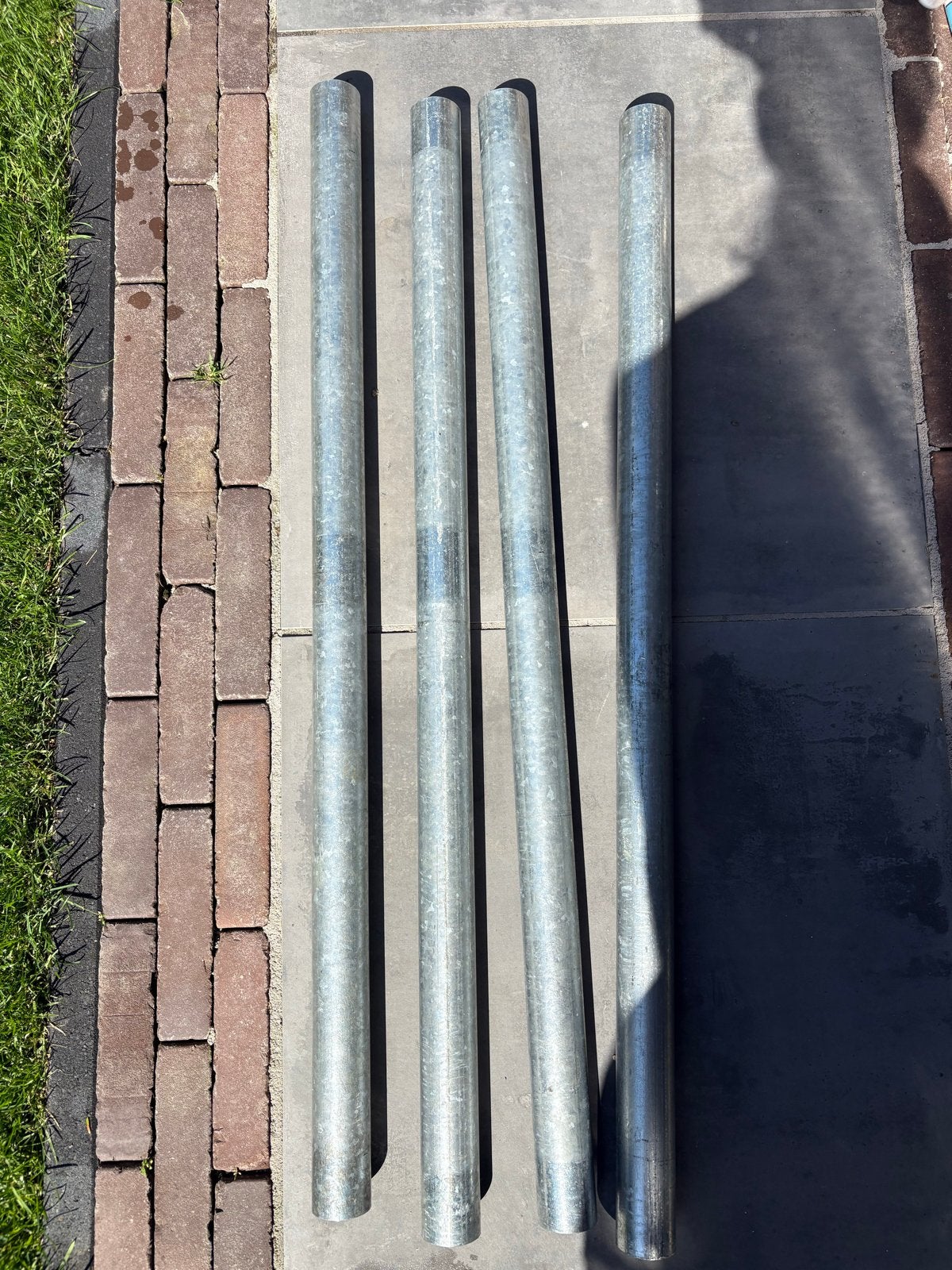 Gegalvaniseerde stalen buizen (4 stuks) 1000 mm, Ophalen, Gebruikt, IJzer