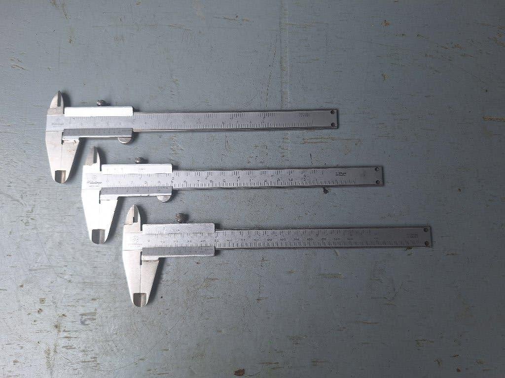 3x Mitutoyo schuifmaat 150mm, Ophalen of Verzenden, Gebruikt