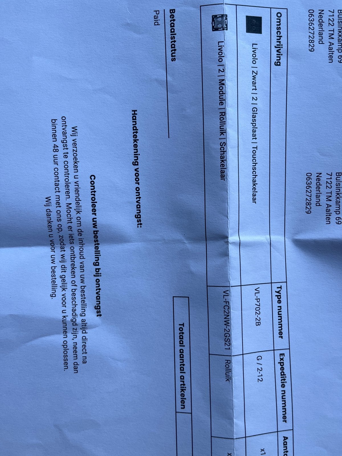 Livolo Zwart Glazen Touch Schakelaar - 2 Modules, Ophalen, Nieuw, Overige merken, Schakelaar