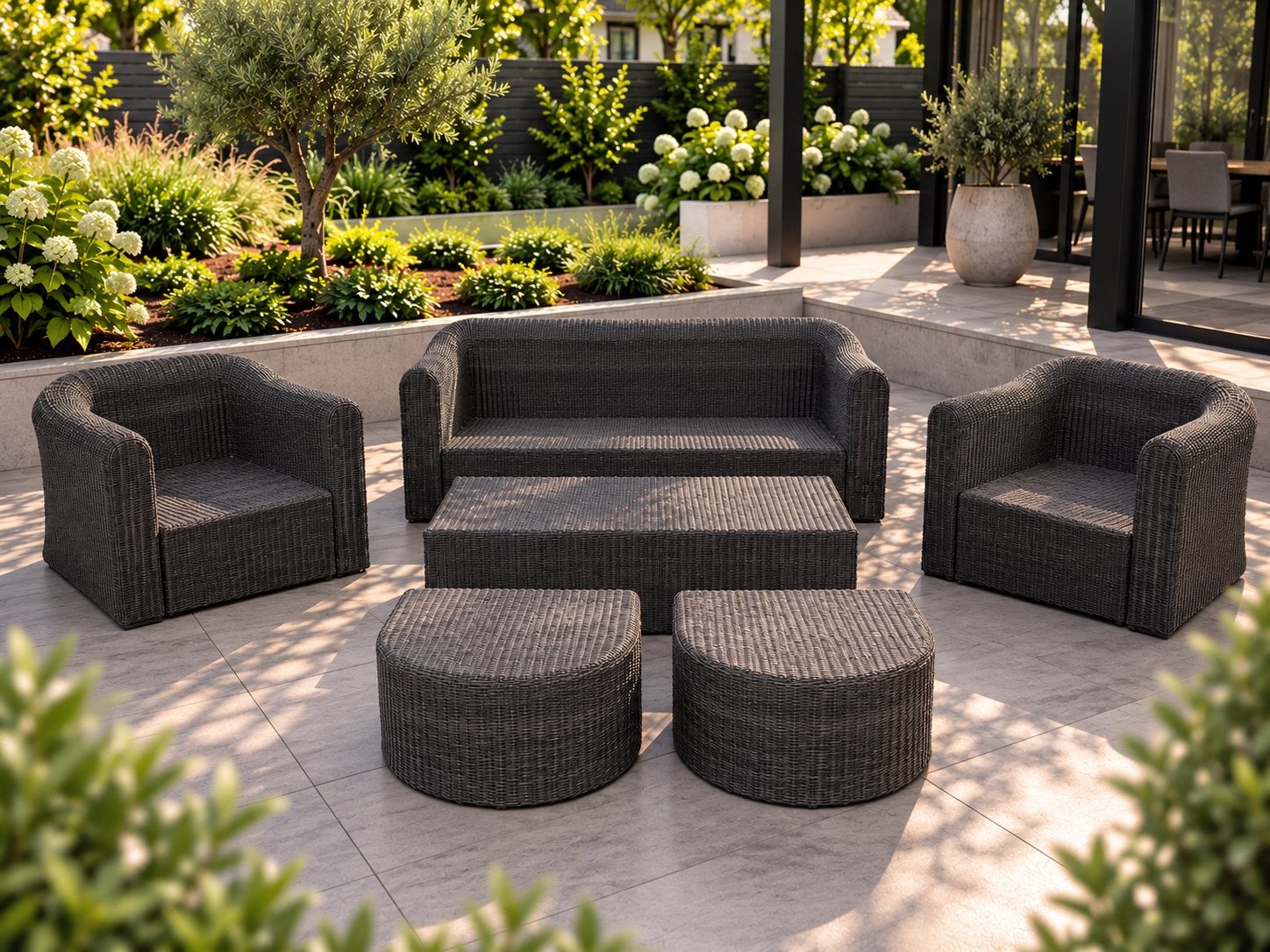 Borek Bali Loungeset, Ophalen, Zo goed als nieuw, Wicker, Bank