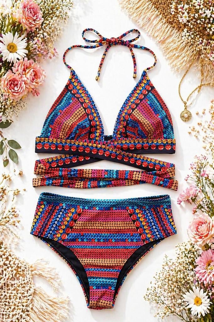 Boho bikini zwempak maat s, Blauw, On-line, Nieuw, On-line