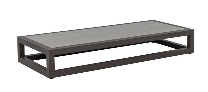 Nieuwe Applebee Santorini salontafel - Taupe/Travertin look, Ophalen, Nieuw, Rechthoekig, Aluminium