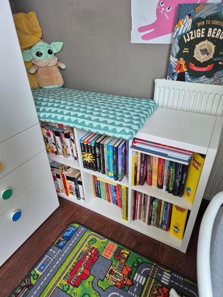 Ikea FLYSTA Open kast wit - Boekenkast inclusief kussens!, Ophalen, Met plank(en), Gebruikt, 100 tot 150 cm