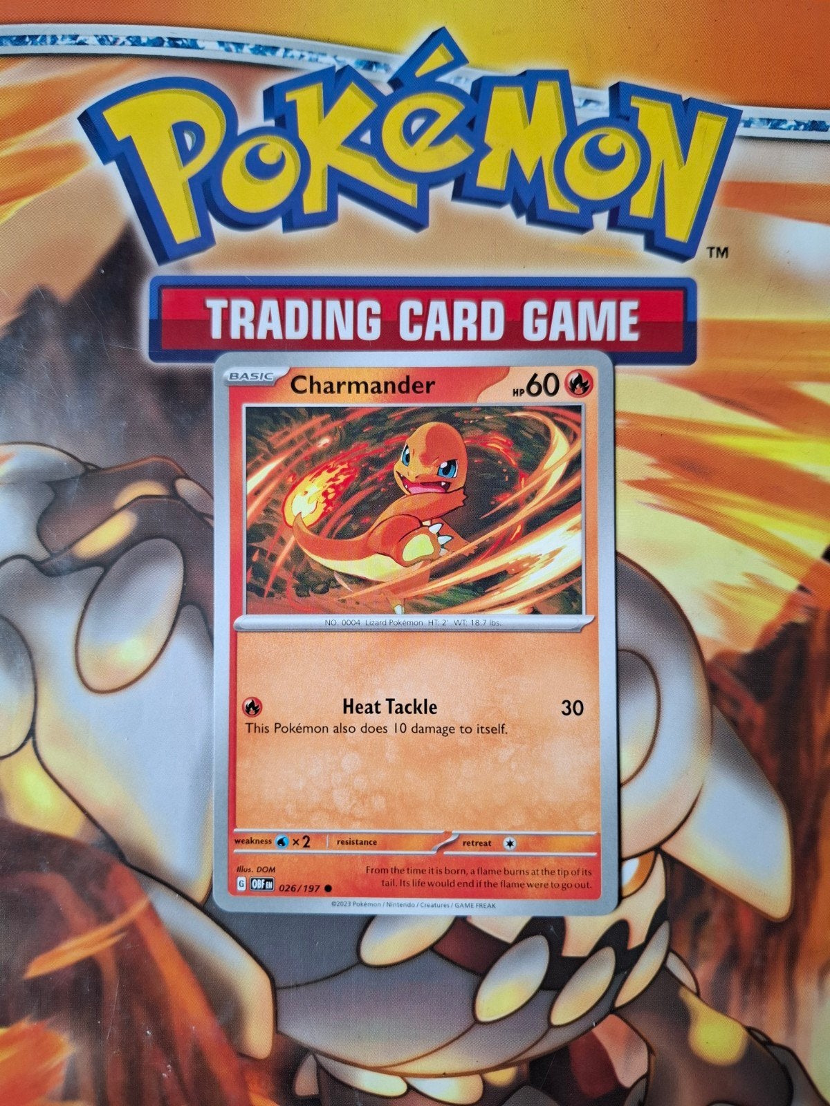 Charmander 026/197 Obsidian Flames pokemon kaart nm-mint, Ophalen of Verzenden, Zo goed als nieuw, Losse kaart