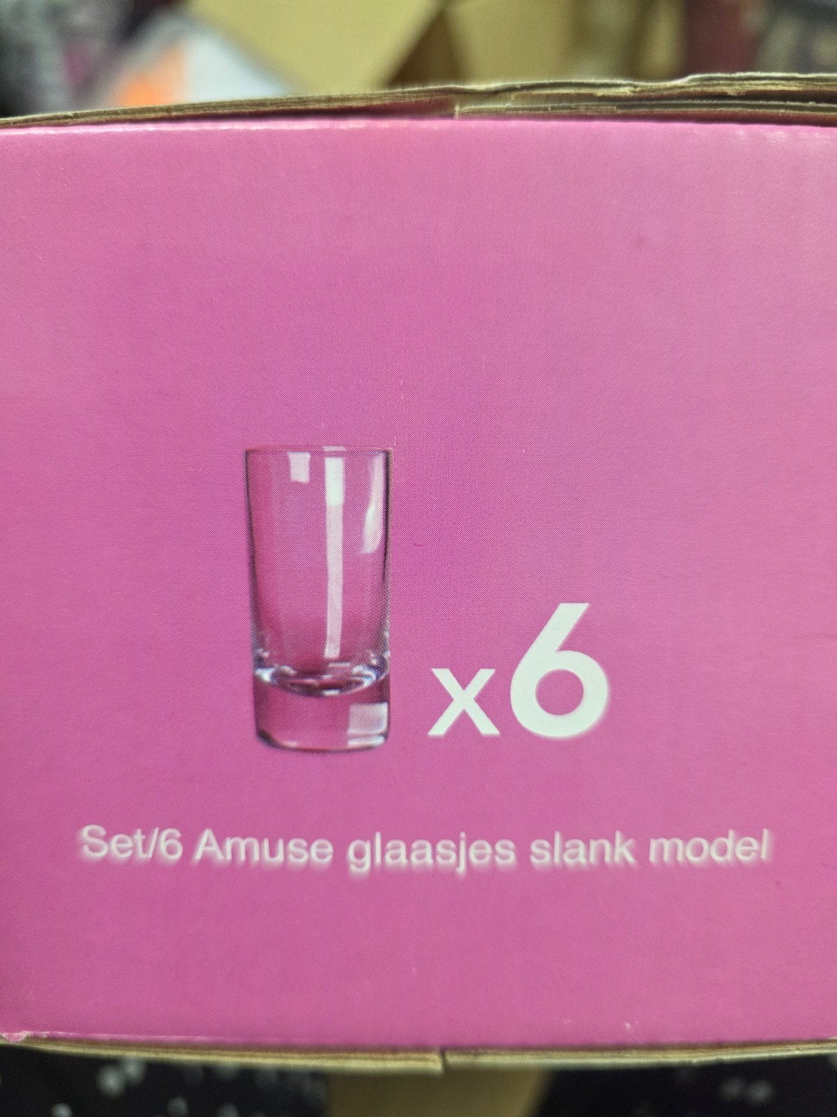 Set van 6 Amuse glaasjes slank model, Ophalen