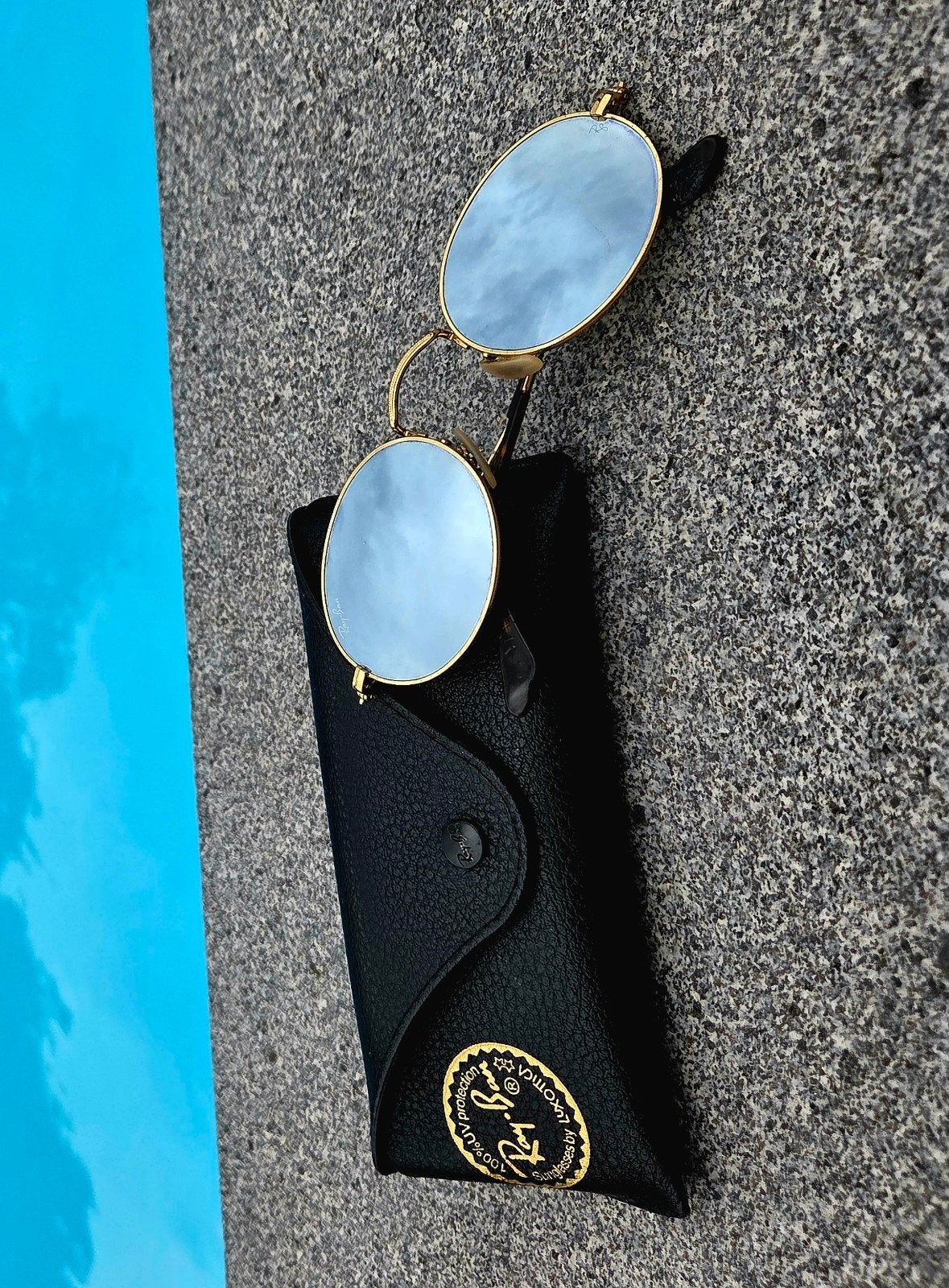 Ray-Ban Zonnebril - Rond, Goudkleurig Montuur, Zonnebril, Overige kleuren, Ophalen of Verzenden, Zo goed als nieuw