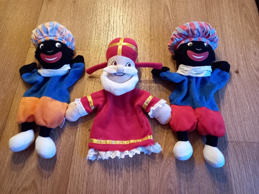 Vintage Sinterklaas handpoppen en 2 Pieten., Ophalen of Verzenden, Gebruikt, Overige typen
