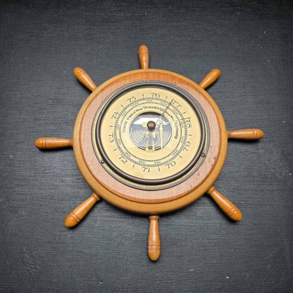 Scheepsbarometer in roerdesign, ca. 25 cm breed, Ophalen of Verzenden, Zo goed als nieuw, Barometer