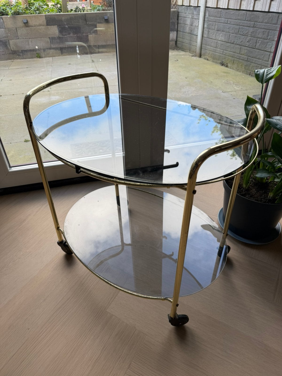 Vintage dranken trolley met rookglas, Ophalen, Gebruikt