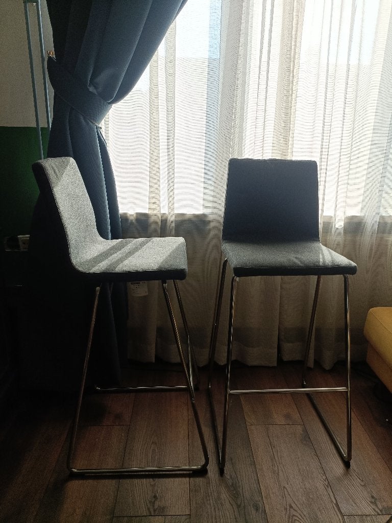 2x Barstoel van Ikea (Lillånäs) 76 cm - donker grijs