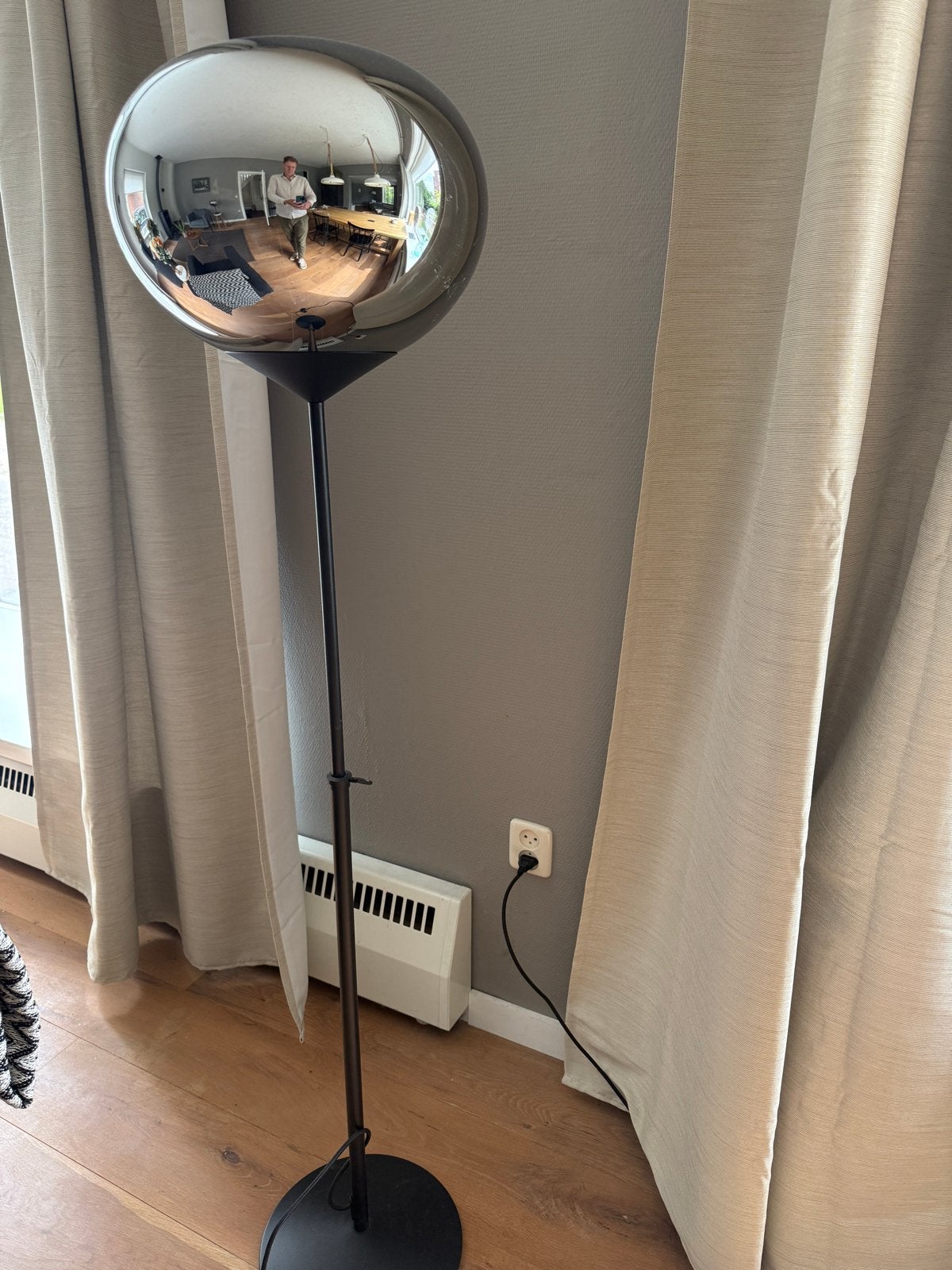Set van 2 Design Lampen: Staand en Tafellamp Chroom Druppel, Nieuw, Ophalen of Verzenden, Glas, 150 tot 200 cm
