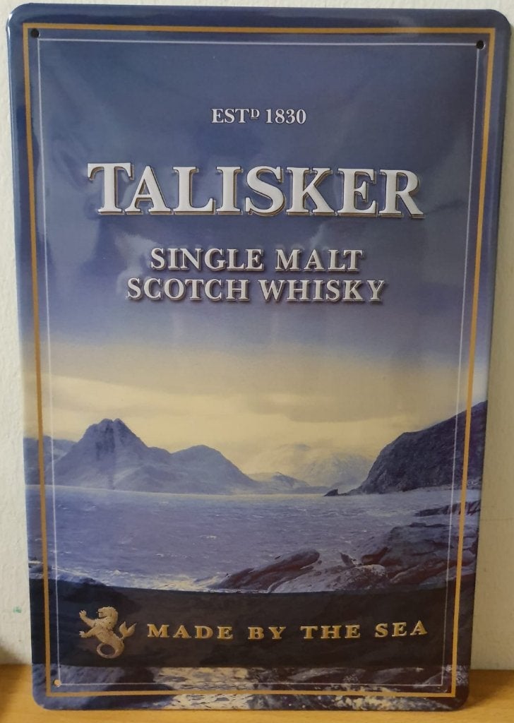 Talisker Whisky relief reclamebord van metaal wandbord deco