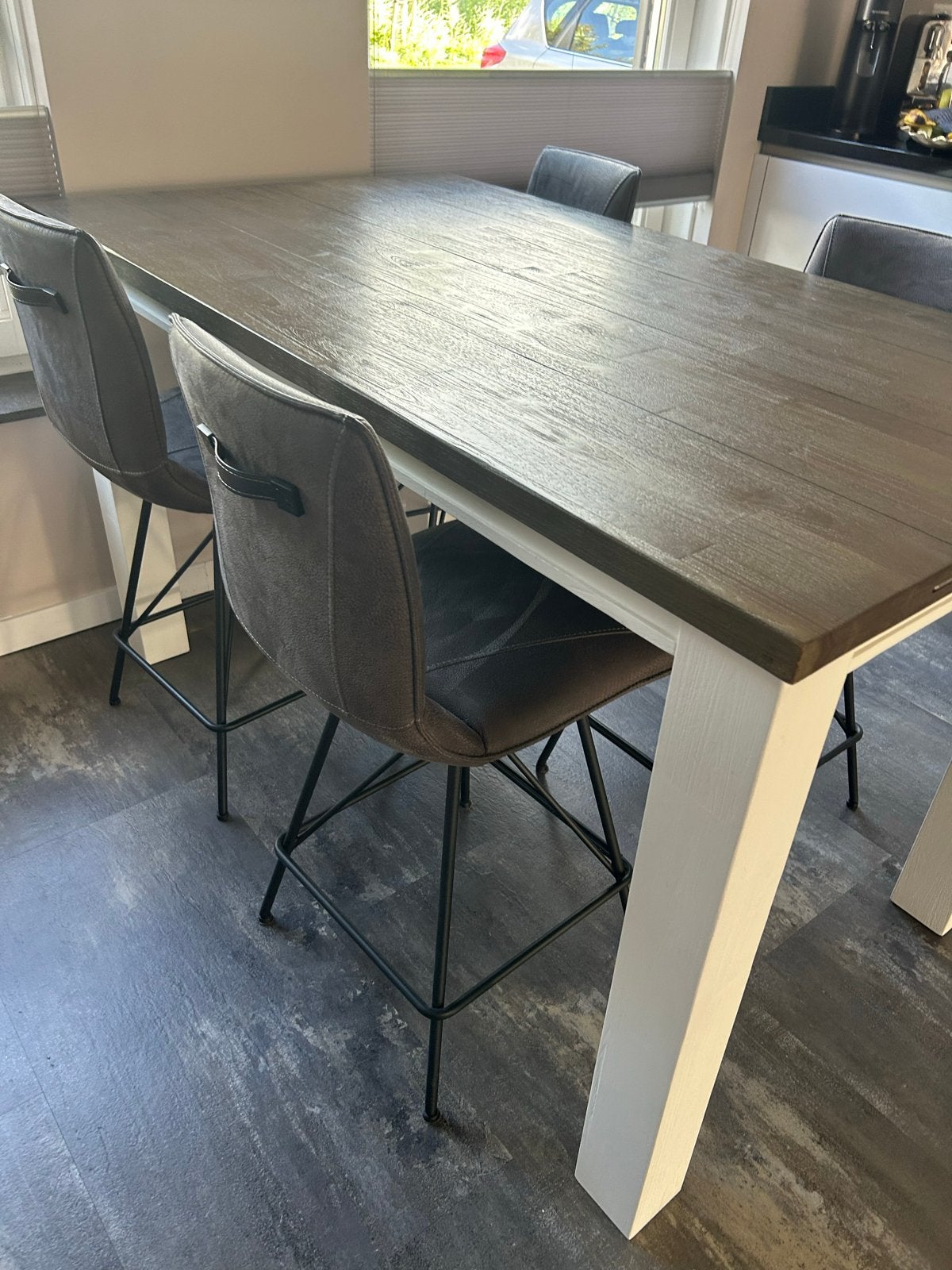 Mooie bartafel met barkrukken (160x90 cm), Ophalen, Gebruikt, 50 tot 100 cm, 150 tot 200 cm